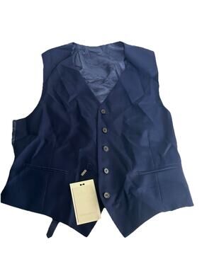 SuitSupply Ferrara Wool Suit Vest Waistcoat Size 42S Blue Formal Italy